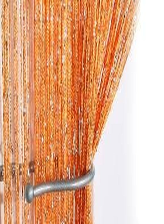 Selibration ستائر معلقة من سيليبريشن | 100×200 سم، لون برتقالي مع خيوط لامعة (قطعتان) لفواصل الغرف وتزيين الحفلات والمنازل والمناسبات - Image 3